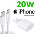 Chargeur iPhone Apple 20W USB-C -lightning avec câble
