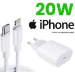 Chargeur iPhone Apple 20W USB-C -lightning avec câble