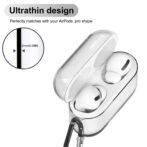 ⁦جراب AIRPOD PRO غطاء واقٍ شفاف من مادة البولي يوريثان الحراري مع سلسلة مفاتيح لعلبة AirPods جراب تموج الهواء لحالة AirPods Pro⁩ - الصورة ⁦4⁩