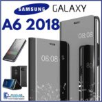 حقيبة مرآة مقاس A6 2018 حافظة مرآة بغطاء قلاب لهاتف سامسونج A6 2018