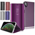 جراب مرآة لهاتف iPhone xs max، جراب قلاب عالي الجودة لهاتف iPhone xs max