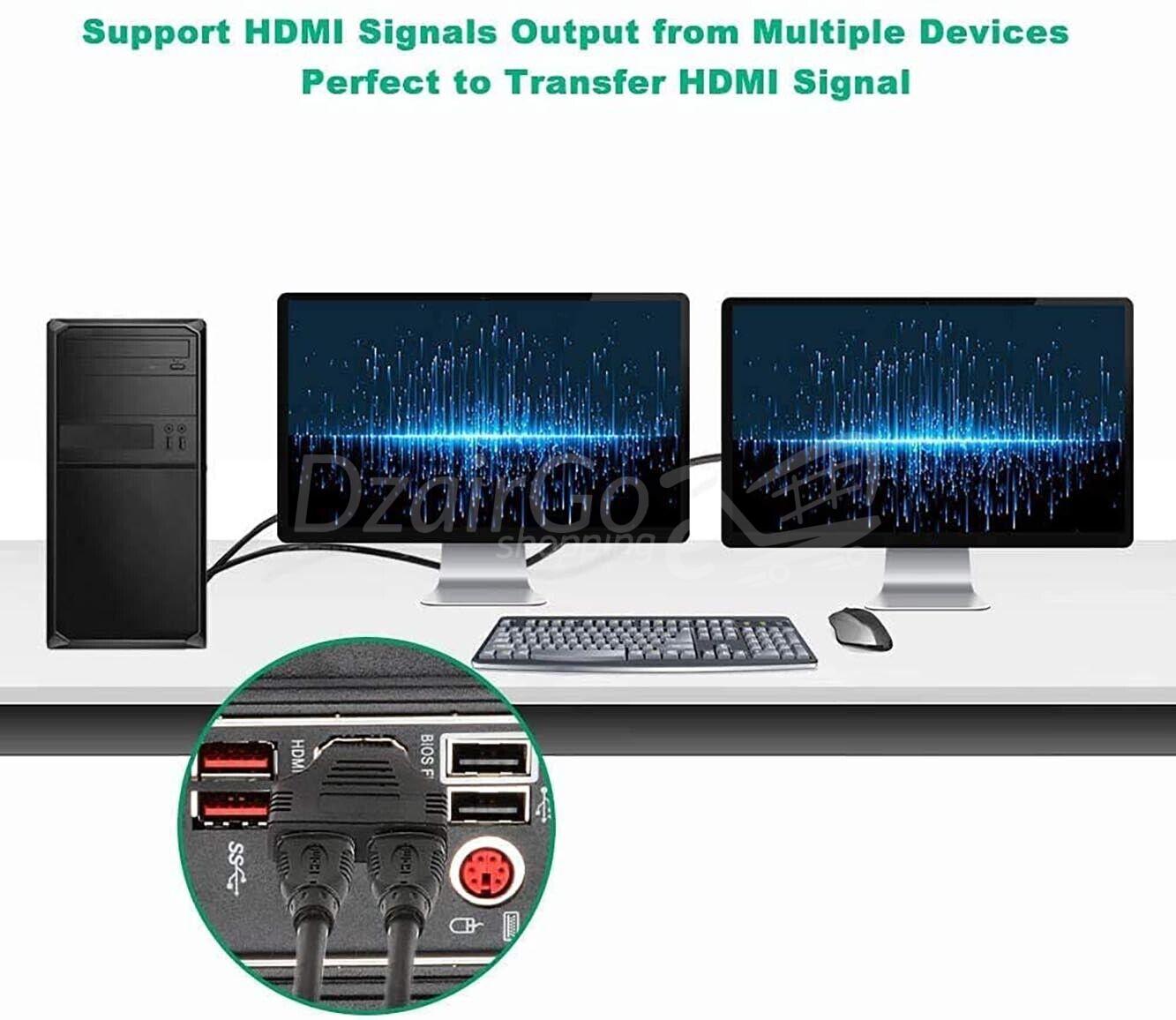 s-l1600-72.jpgكر إلىثى محول المقبس الفاصل كابل Y الخائن 1 HDMI mâle vers 2 HDMI femelle Adaptateur Prise répartiteur câble Splitter Y - الصورة 2