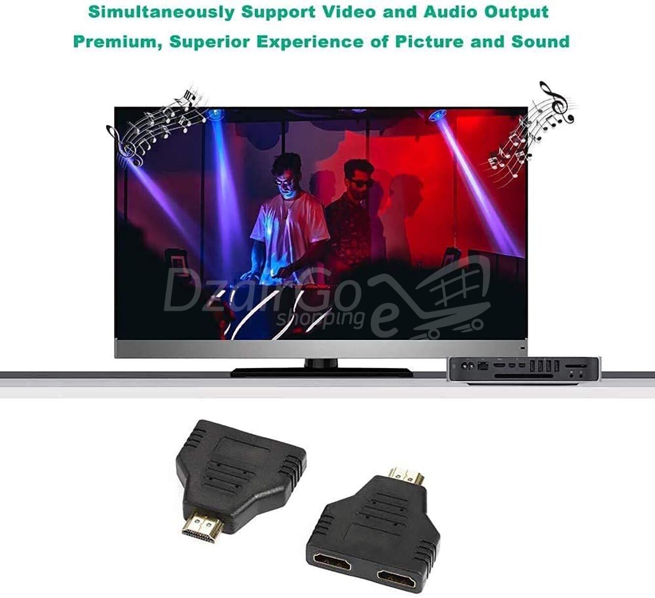 s-l1600-74.jpgكر إلىثى محول المقبس الفاصل كابل Y الخائن 1 HDMI mâle vers 2 HDMI femelle Adaptateur Prise répartiteur câble Splitter Y - الصورة 4