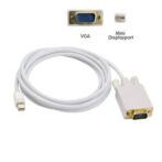 Câble Mini DisplayPort mâle vers VGA mâle de 6 pieds pour MacBook, MacBook Pro, MacBook Air ou appareils utilisant un mini Displayport