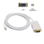 ميني DisplayPort ذكر إلى كابل VGA ذكر 6 قدم لماك بوك, ماك بوك برو, MacBook Air أو الأجهزة التي تستخدم منفذ Displayport صغير