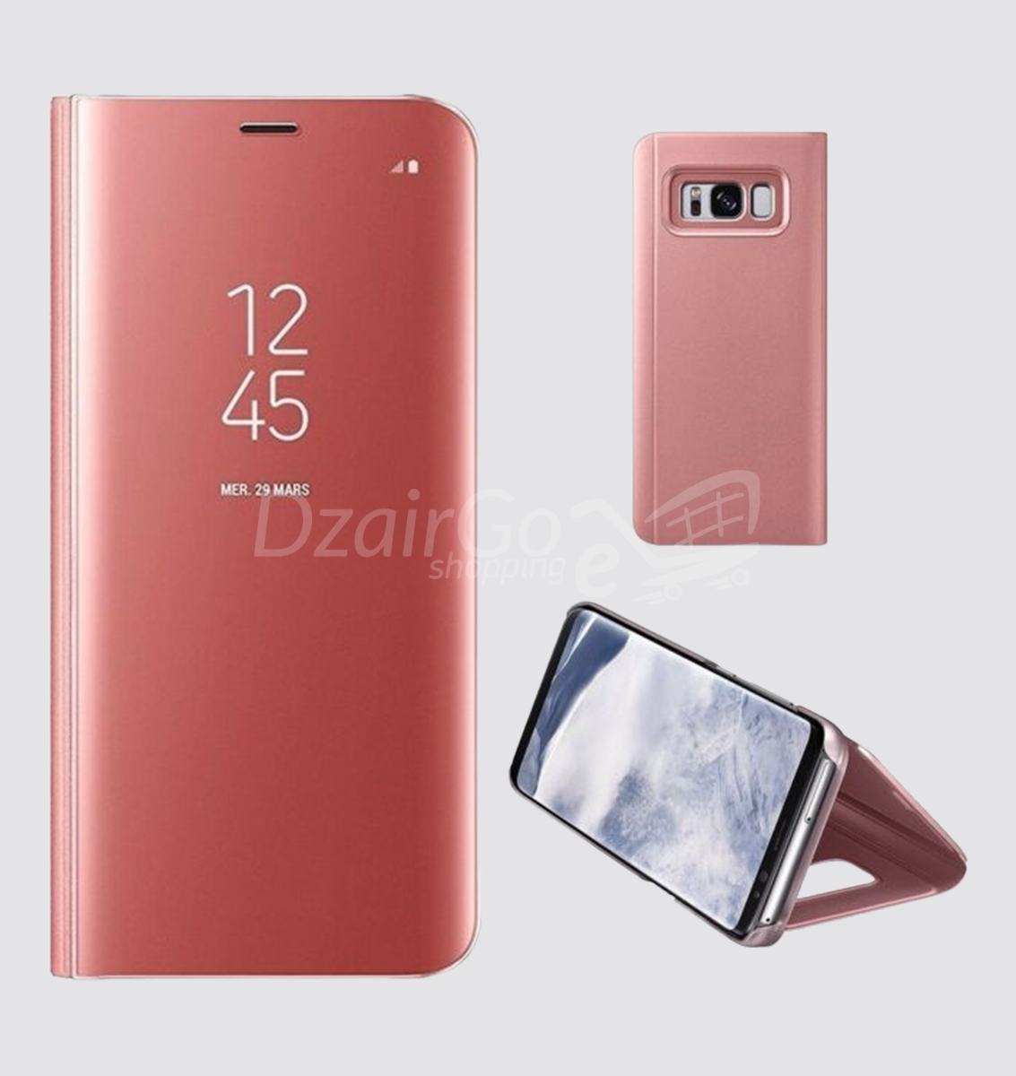 samsungA8.J4.S9-3_1200x1200.png pochette Mirror S9 ROSE GOLD Case pour Samsung Galaxy S9 ORIGINAL  Case Flip Slim Clear View – Image 1