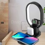 Chargeur sans fil de chevet 4 en 1 avec veilleuse. Noir AY-41