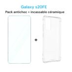 Pack Coque Samsung s20 FE + incassable céramique 9d galaxy s20FE antichoc transparente, Samsung s20FE