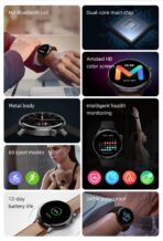 الساعة الذكية ميبرو . ساعة ميبرو لايت الذكية 2 - شاشة اموليد اتش دي 1,3" - 2ماكينة الصراف الآلي - 2 إسورة - نوير - الصورة 3