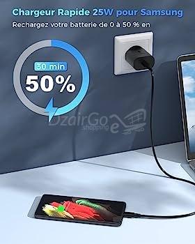1000002079.jpg Pack chargeur Samsung 25 Wat avec câble Samsung type c type c super fast charge 25w qualité supérieure – Image 4
