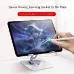 دعم الكمبيوتر اللوحي والكمبيوتر المحمول بقاعدة دوارة 360 درجات, قابلة للتعديل وقابلة للطي للرسم, متوافق مع آيباد برو إير ميني وغيره - الصورة 2