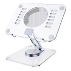 ⁦دعم الكمبيوتر اللوحي والكمبيوتر المحمول بقاعدة دوارة 360 درجات, قابلة للتعديل وقابلة للطي للرسم, متوافق مع آيباد برو إير ميني وغيره⁩ - الصورة ⁦6⁩