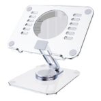 دعم الكمبيوتر اللوحي والكمبيوتر المحمول بقاعدة دوارة 360 درجات, قابلة للتعديل وقابلة للطي للرسم, متوافق مع آيباد برو إير ميني وغيره - الصورة 6