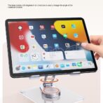 دعم الكمبيوتر اللوحي والكمبيوتر المحمول بقاعدة دوارة 360 درجات, قابلة للتعديل وقابلة للطي للرسم, متوافق مع آيباد برو إير ميني وغيره - الصورة 3