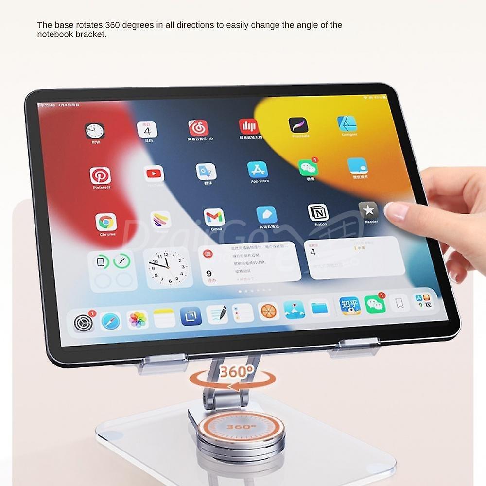 10000دعمjpgلكمبيوتر اللوحي والكمبيوتر المحمول بقاعدة دوارة وغدرجاتابلة للتعديل وقابلة للطي للرسم support de tablette et laptop pivotant avec base rotative à 360 degrés, réglable pliable pour le dessin, compatible avec Ipad Pro Air Mini et autres - الصورة 3