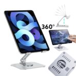 دعم الكمبيوتر اللوحي والكمبيوتر المحمول بقاعدة دوارة 360 درجات, قابلة للتعديل وقابلة للطي للرسم, متوافق مع آيباد برو إير ميني وغيره