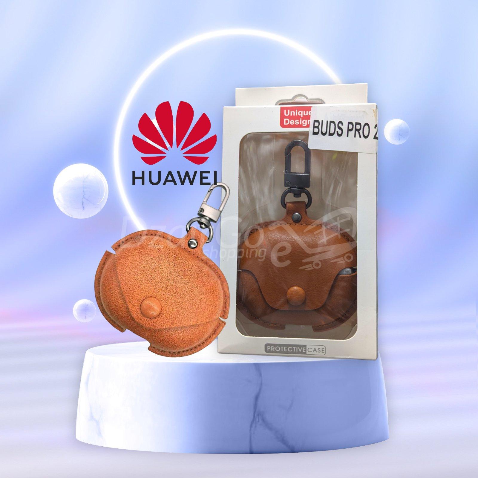 10000حافjpg هواوي فري بودز بروافظة سماعة أذن جلدية واقية للأعمال مزودة بخطاف Étui Pour Huawei FreeBuds Pro 2 Business Étui de protection en cuir pour écouteurs avec crochet (marron clair) - الصورة 1