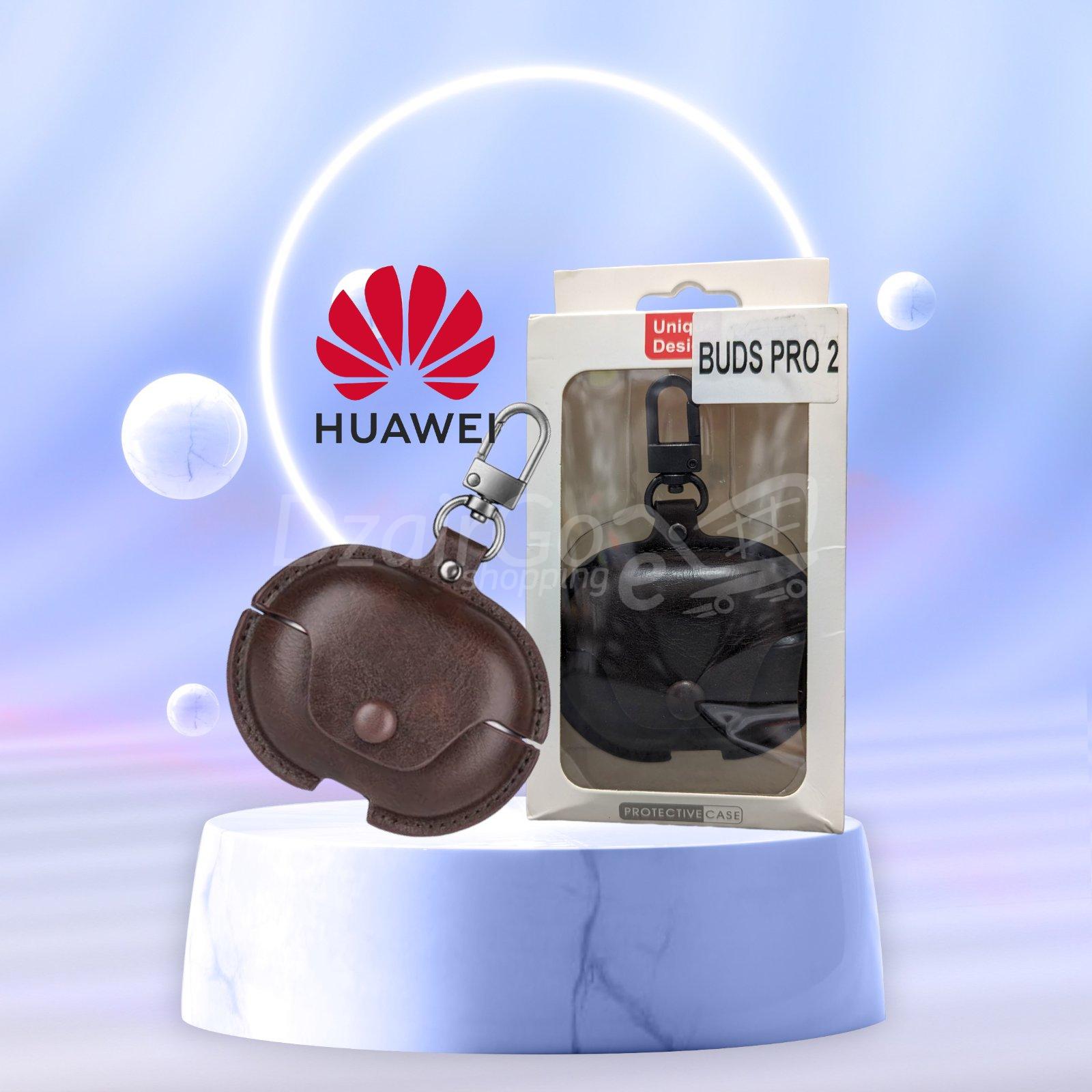 10000حافjpg هواوي فري بودز بروظة سماعة أذن جلدية واقية للأعمال مزودة بخطاف Étui Pour Huawei FreeBuds Pro 2 Business Étui de protection en cuir pour écouteurs avec crochet (marron foncé) - الصورة 1