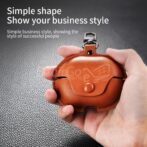 Étui Pour Huawei FreeBuds PRO Business Étui de protection en cuir pour écouteurs avec crochet (marron clair) – Image 2