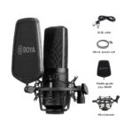 BOYA M1000 Microphone audio Microphone à condensateur de studio à grande membrane 24V 48V Alimentation fantôme et boîtier robuste pour l'enregistrement vocal Singer Podcasting Broadcasting Video - الصورة 3