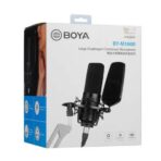 BOYA M1000 Microphone audio Microphone à condensateur de studio à grande membrane 24V 48V Alimentation fantôme et boîtier robuste pour l'enregistrement vocal Singer Podcasting Broadcasting Video - الصورة 2
