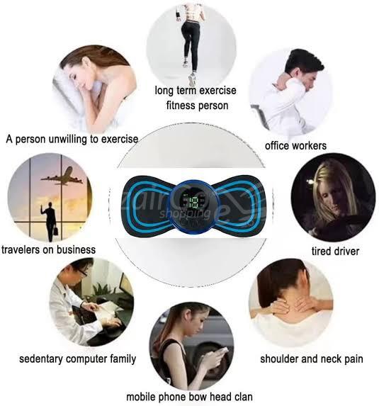 7eac6Generic بساط تدليك الرقبة المحمول الصغير القابل للشحن Générique Mini Tapis de massage portatif pour le cou rechargeable 8 vitesse -noir - الصورة 3