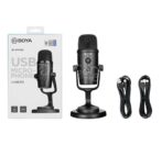 BOYA Microphone à condensateur USB BY-PM500 avec support de bureau pour streaming, podcast, YouTube Windows Mac PC et Smartphone USB-C – Image 5