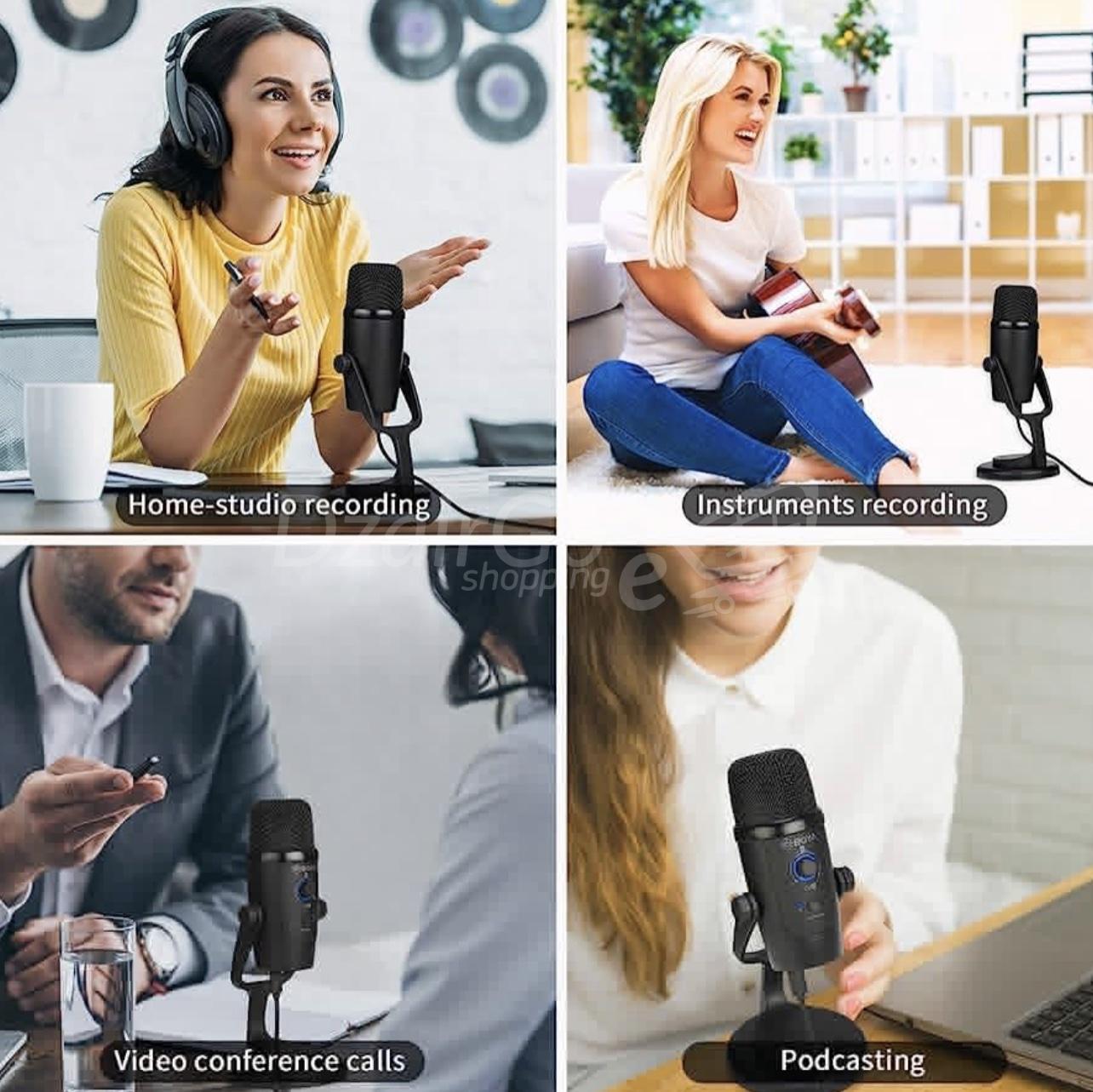 img_5824 BOYA Microphone à condensateur USB BY-PM500 avec support de bureau pour streaming, podcast, YouTube Windows Mac PC et Smartphone USB-C – Image 1