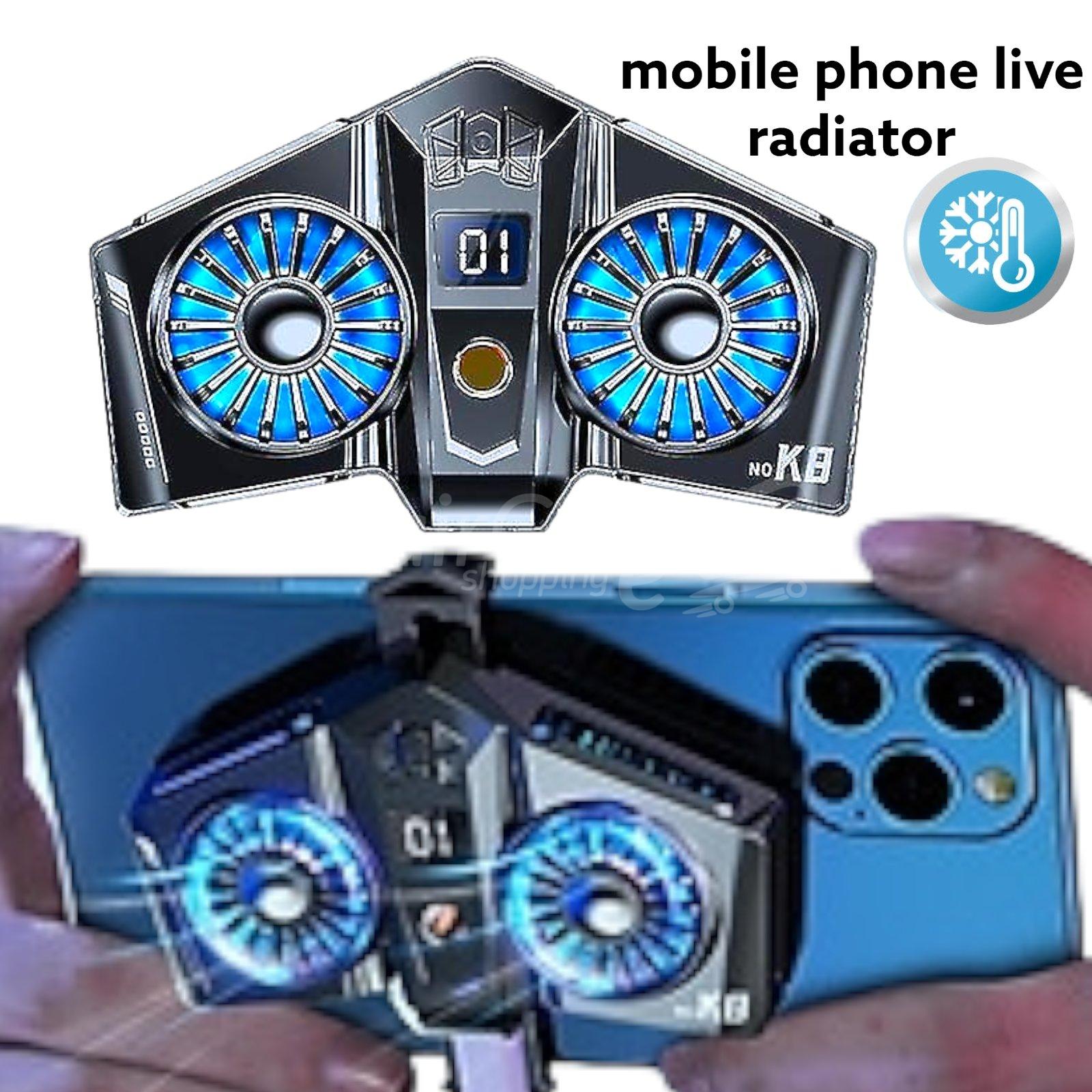 1000003465.jpg Double ventilateur de refroidissement K8 pour téléphone Portable, système de refroidissement pour Smartphone PUBG – Image 1