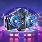 K8A/K8 pince magnétique rvb semi-conducteur téléphone portable tablette double ventilateur de refroidissement radiateur dissipateur de chaleur support pour PUBG Mobile – Image 2