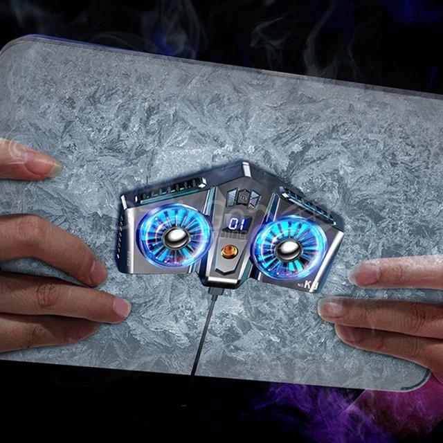 1000003472.jpg K8A/K8 pince magnétique rvb semi-conducteur téléphone portable tablette double ventilateur de refroidissement radiateur dissipateur de chaleur support pour PUBG Mobile – Image 4