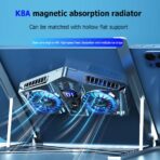 K8A/K8 pince magnétique rvb semi-conducteur téléphone portable tablette double ventilateur de refroidissement radiateur dissipateur de chaleur support pour PUBG Mobile – Image 3