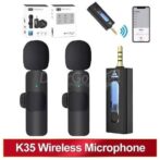 Double Microphone sans fil blutooth K35 Prise jack 3,5 mm