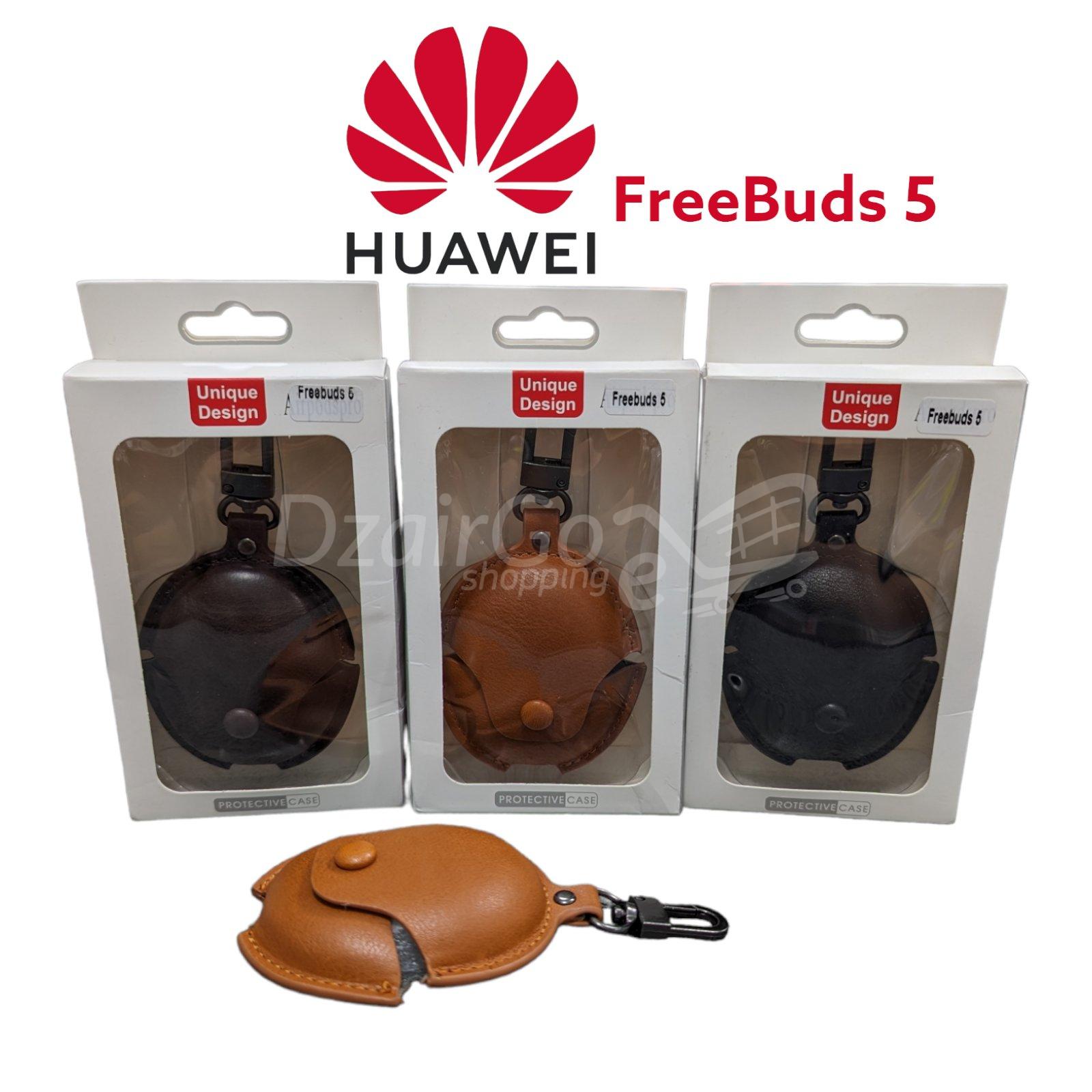 10000حافjpg واقية لسماعات الأذن من الجلد الفاخر مزودة بخطافاعات بلوتوث لاسلكية لسماعات Freebuds5 Étui de protection pour écouteurs en cuir de luxe avec crochet, étuis pour écouteurs Bluetooth sans fil pour Freebuds5, Huawei Freebuds 5, - الصورة 1