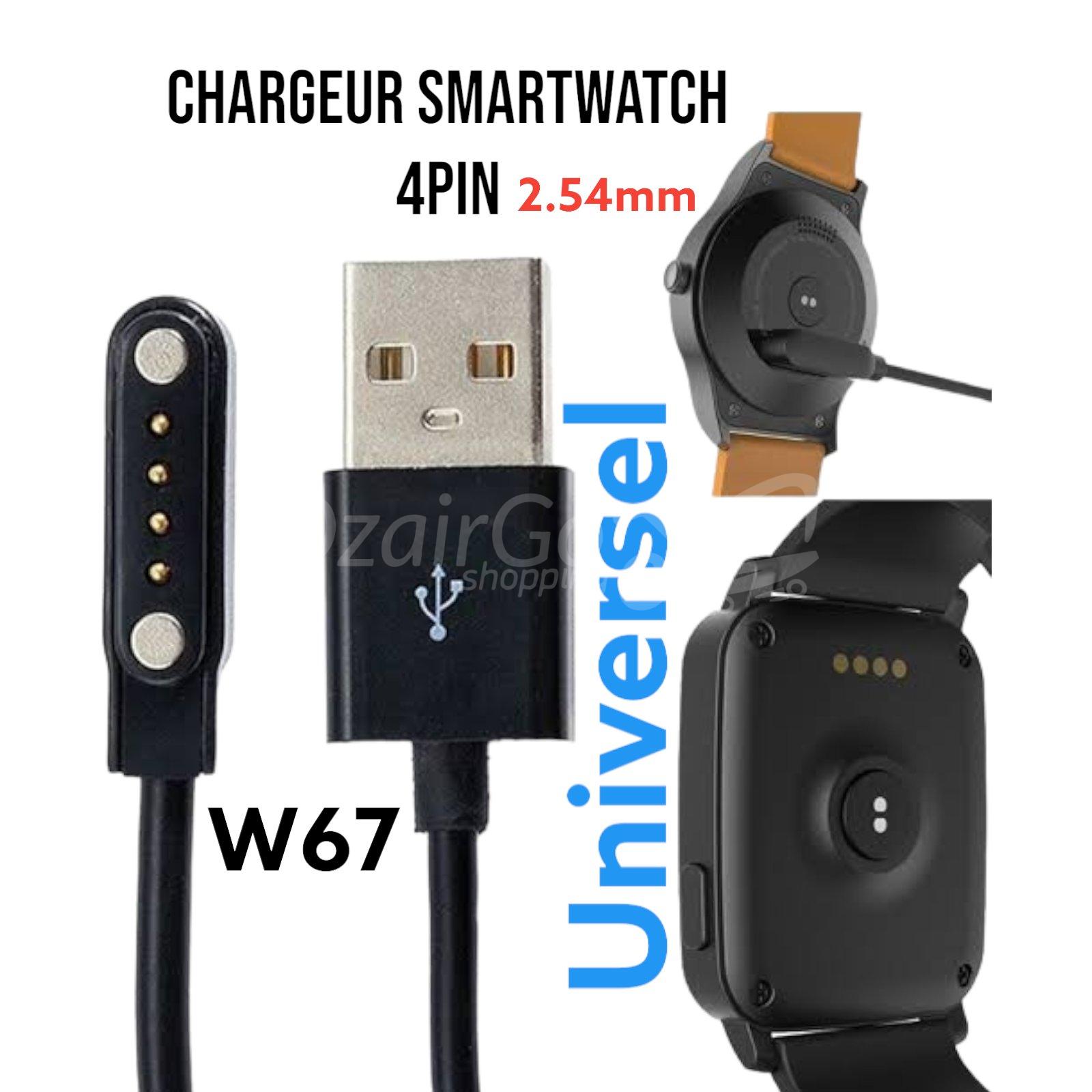 10000شاحjpgعالمي للساعة الذكية 4pin 2.54mصلة W67 Chargeur Universel Smartwatch 4pin 2.54m. smartwatch /montre connectée w67 - الصورة 1
