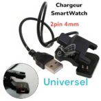 شاحن عالمي للساعة الذكية, كابل شحن USB 2 دبوس 4 مم/ساعة ذكية/ساعة متصلة
