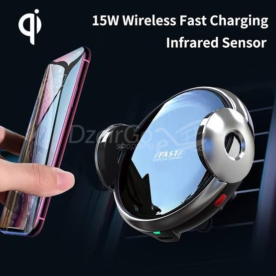 Chargeur auto sans fil 15w original pour support de voiture - Noir (Sans boîte)
