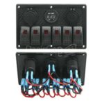 Panneau de commutation de voiture et bateau, voltmètre numérique étanche, port PD type c + USB 3.0 super fast pour touristes, sortie 12V / 24v , bascule LED BLOMarine, 6 gangs – Image 6