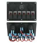 Panneau de commutation de voiture et bateau, voltmètre numérique étanche, port PD type c + USB 3.0 super fast pour touristes, sortie 12V / 24v , bascule LED BLOMarine, 6 gangs – Image 6