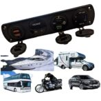 panneau de voiture 4 en 1, écran voltage numérique, 5 chargeur USB 3.0 ultra rapide, prise 12V/24v anti-poussière – Image 2