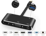 محول المحور 5EN1 من النوع إلى 4K HDMI/VGA/Auxiliary Audio 3.5/USB 3.1/PD Super Fast Macbook ipad Smartphone - الصورة 4