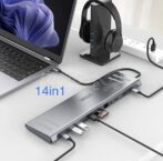 Station d'accueil original onten adaptateur type c universelle 14en1 type c pour ordinateur portable USB C double moniteur 4K MacBook iPad