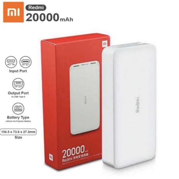 بنك الطاقة XIAOMI POWERBANK REDMI 20000MAH TYPE C 18W