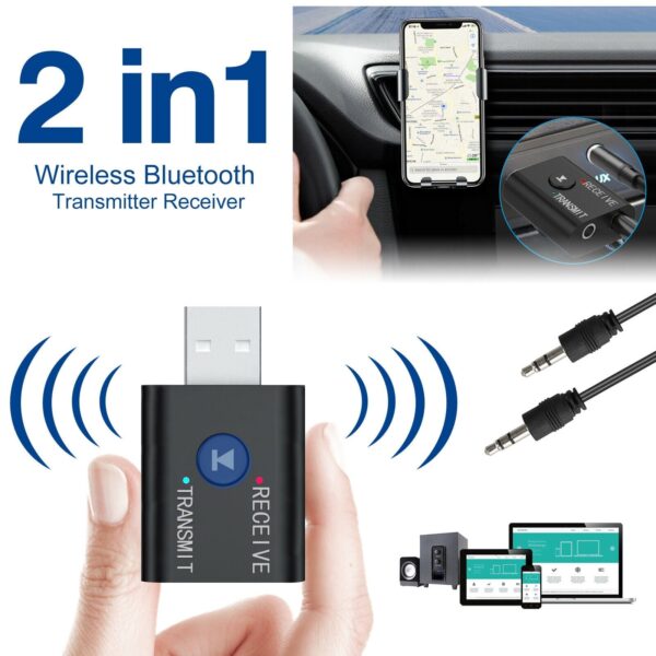 2in1 Bluetooth 5.0 transmetteur Audio récepteur USB adaptateur Audio stéréo sans fil