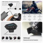 Bluetooth casque moto sans fil casque FM GPS deux côtés – Image 2