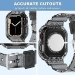 bracelet appel watch silicone transparent noire. smartwatch /montre connectée – Image 2