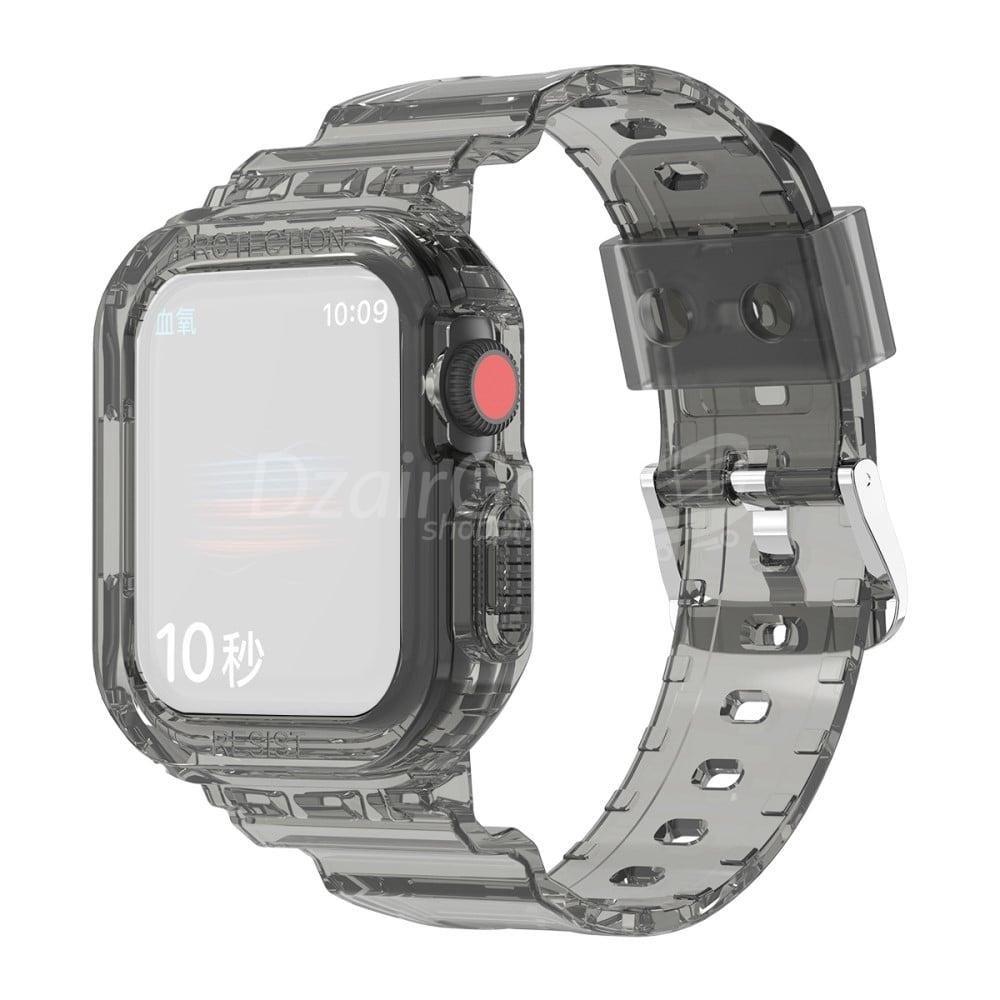 1000006864.jpg bracelet appel watch silicone transparent noire. smartwatch /montre connectée – Image 3