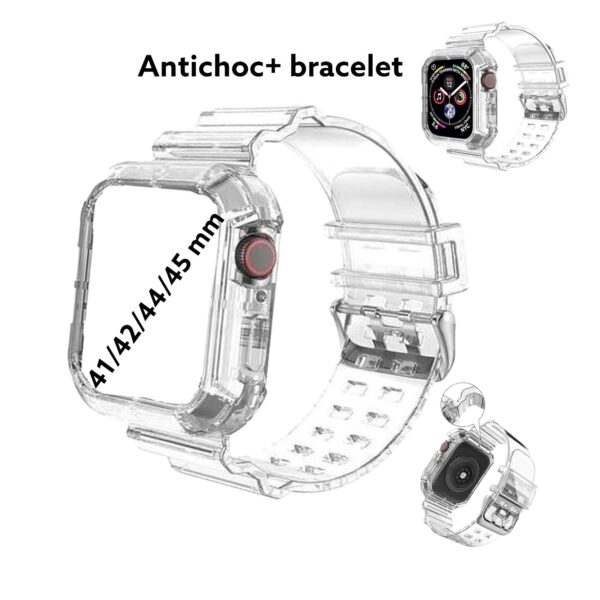 bracelet appel watch silicone transparent. smartwatch /montre connectée