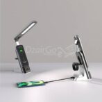 chargeur wireless Lampe de bureau LED pliable et robuste avec chargeur sans fil 7 en 1 et horloge numérique. smartwatch /montre connectée – Image 6