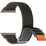 حزام الساعة لساعة ابل واتش الترا , 44مم 45 مم 42 مم, 49ملم أسود/برتقالي/ساعة ذكية/ساعة متصلة - الصورة 2